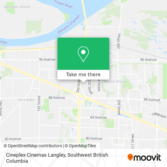 Cineplex Cinemas Langley map