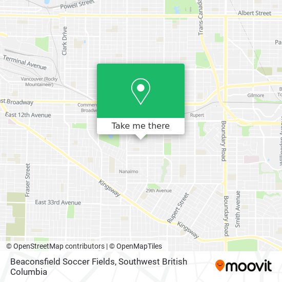 Beaconsfield Soccer Fields map