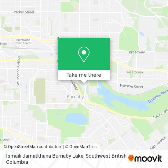 Ismaili Jamatkhana Burnaby Lake map