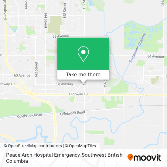 Peace Arch Hospital Emergency map