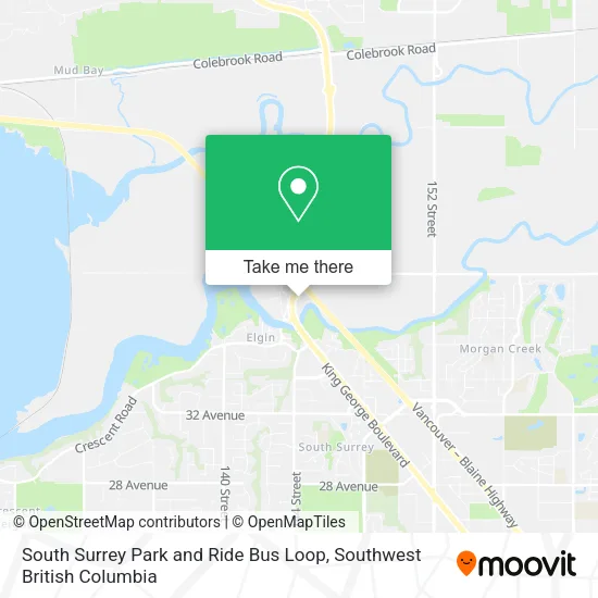 South Surrey Park and Ride Bus Loop map