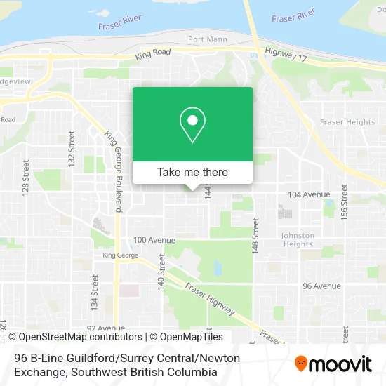 96 B-Line Guildford / Surrey Central / Newton Exchange map