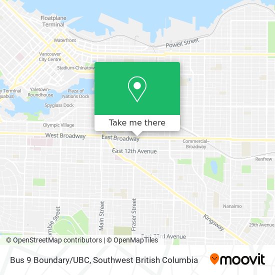 Bus 9 Boundary/UBC map