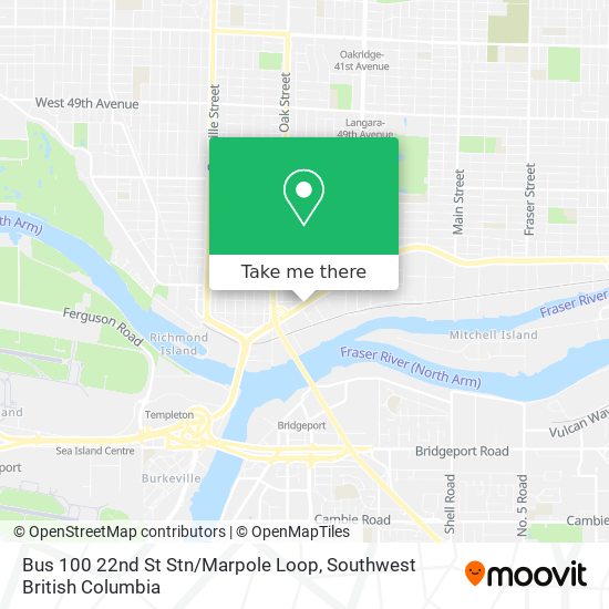 Bus 100 22nd St Stn / Marpole Loop map