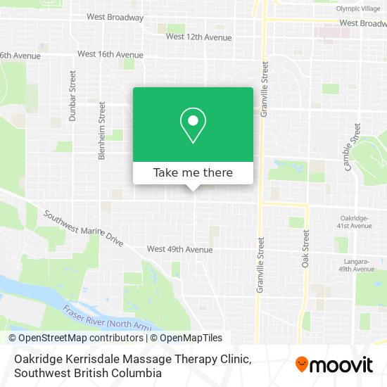 Oakridge Kerrisdale Massage Therapy Clinic map