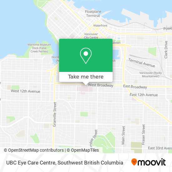 UBC Eye Care Centre map