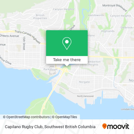 Capilano Rugby Club map