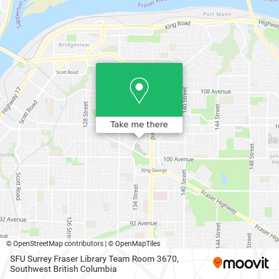 SFU Surrey Fraser Library Team Room 3670 map