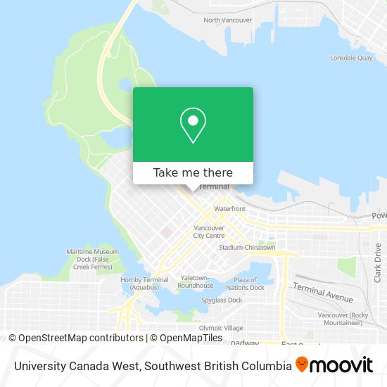 University Canada West map