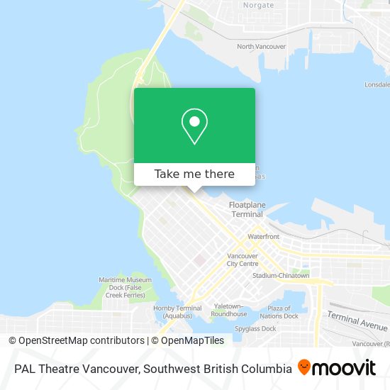 PAL Theatre Vancouver map