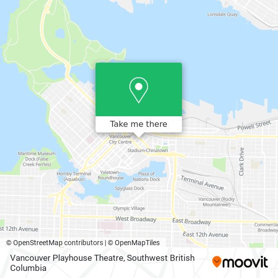 Vancouver Playhouse Theatre map