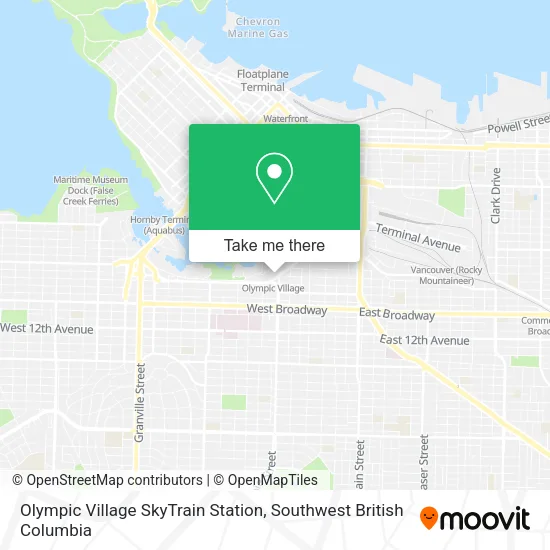 Olympic Village SkyTrain Station map