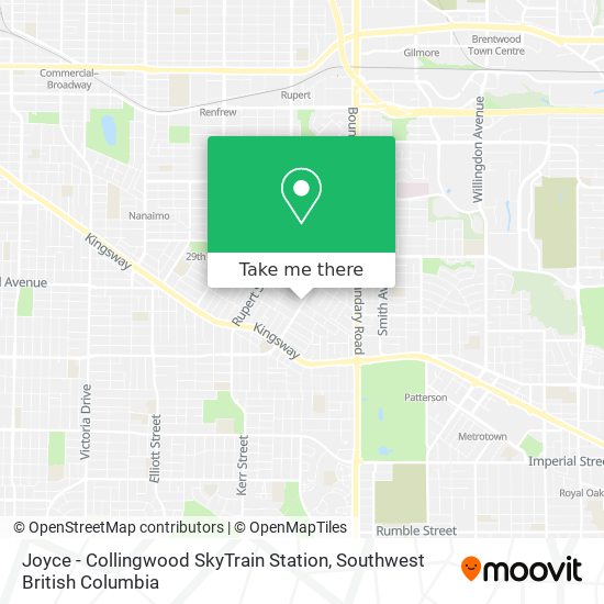 Joyce - Collingwood SkyTrain Station map