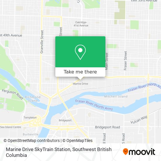 Marine Drive SkyTrain Station map