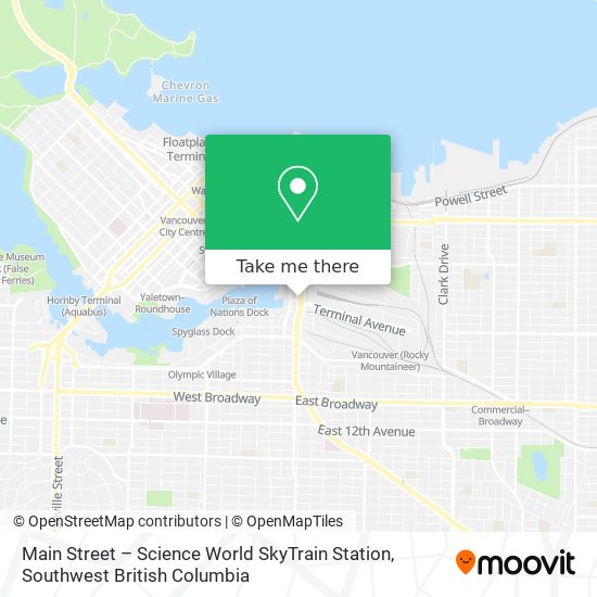 Main Street – Science World SkyTrain Station map