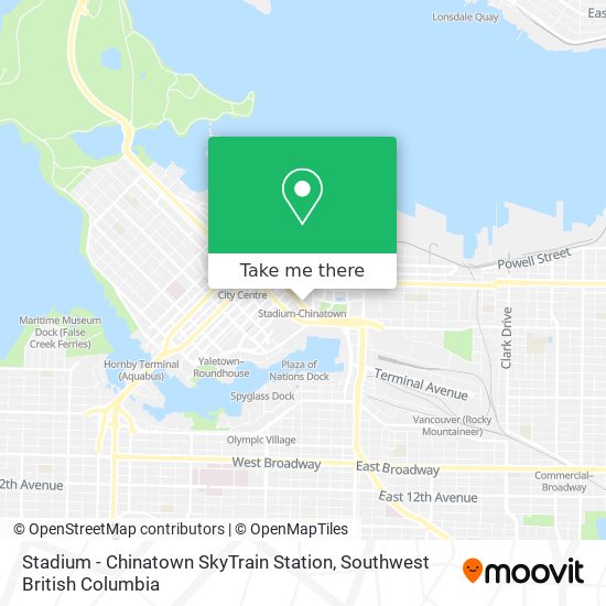 Stadium - Chinatown SkyTrain Station map