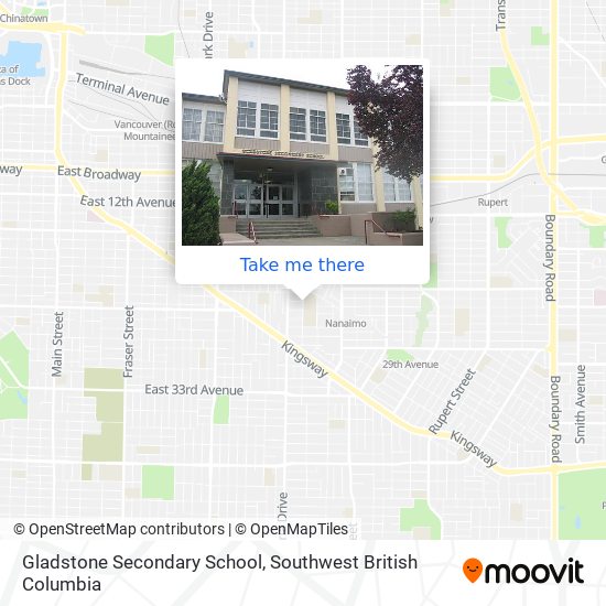 Gladstone Secondary School map