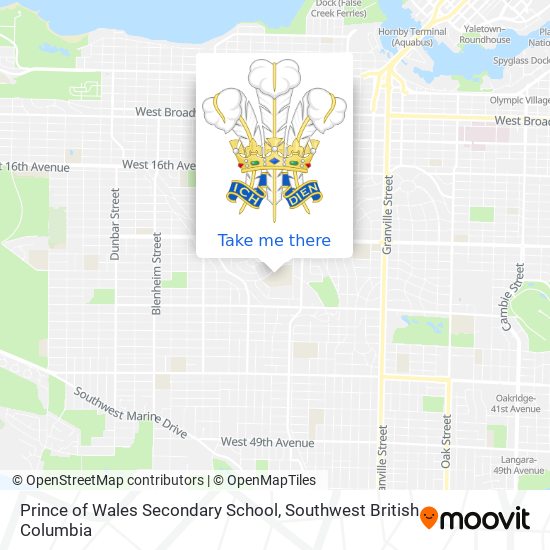 Prince of Wales Secondary School map
