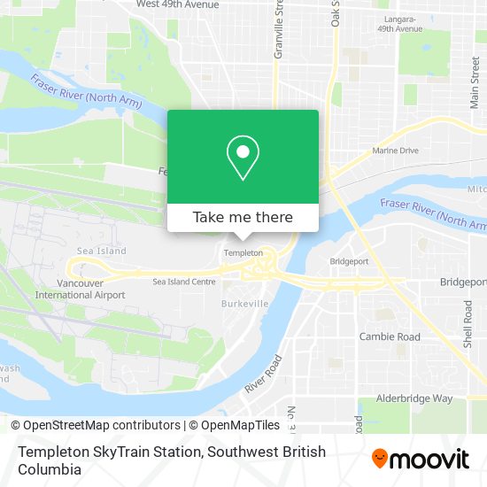 Templeton SkyTrain Station map