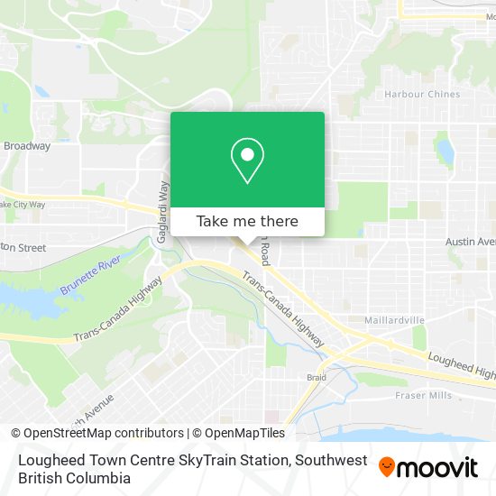 Lougheed Town Centre SkyTrain Station map