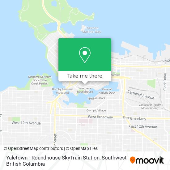 Yaletown - Roundhouse SkyTrain Station map