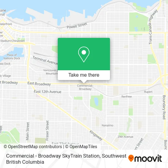 Commercial - Broadway SkyTrain Station map