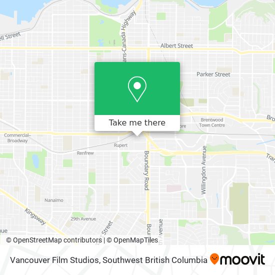 Vancouver Film Studios map