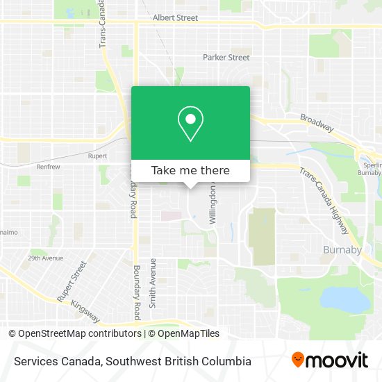 Services Canada map