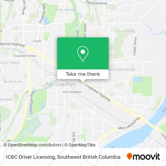 ICBC Driver Licensing map