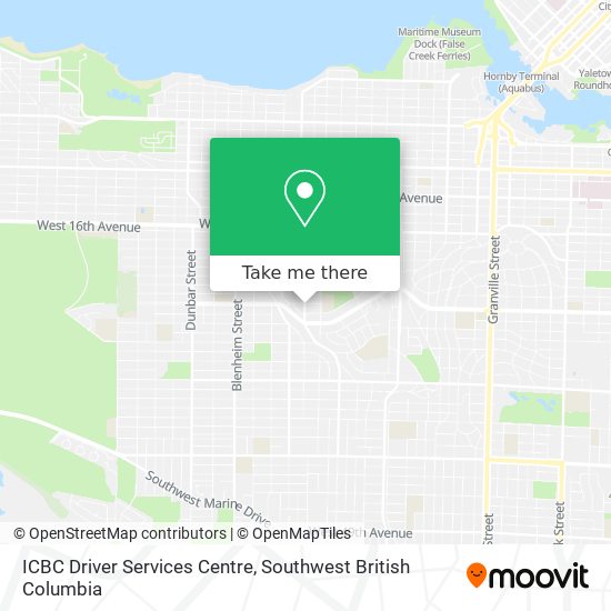 ICBC Driver Services Centre map