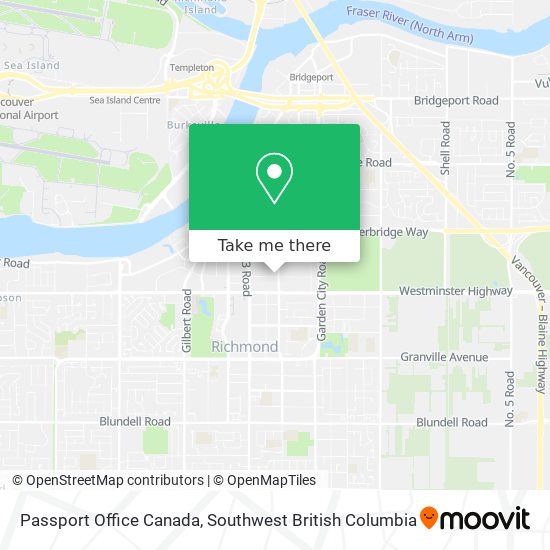 How to get to Passport Office Canada in Richmond by Bus or SkyTrain?