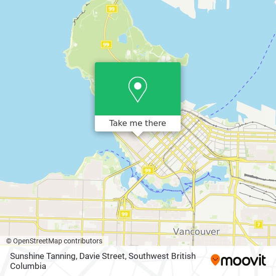 Sunshine Tanning, Davie Street map