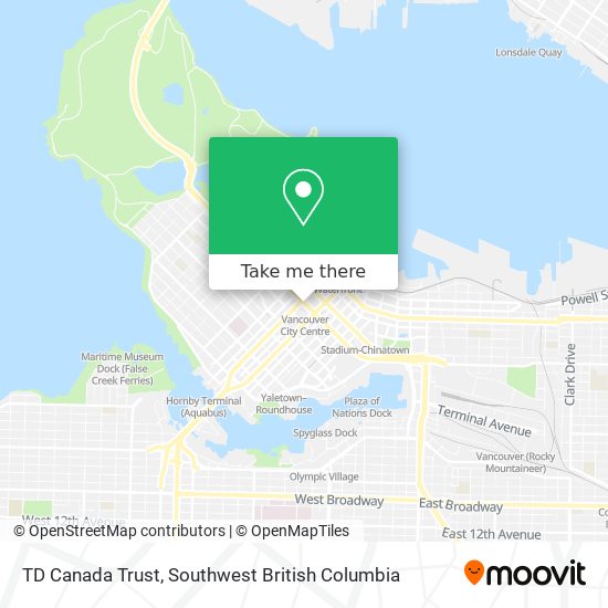 TD Canada Trust map