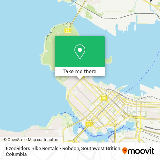 EzeeRiders Bike Rentals - Robson map