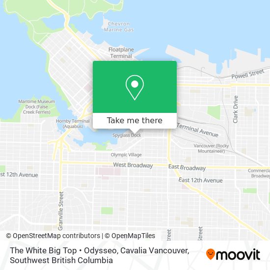 The White Big Top • Odysseo, Cavalia Vancouver map