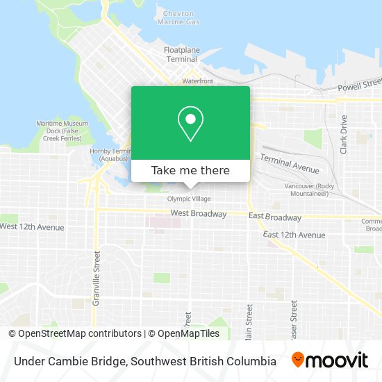 Under Cambie Bridge map