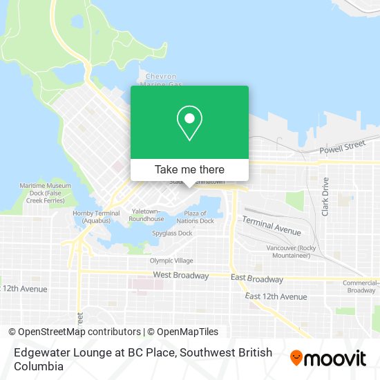 Edgewater Lounge at BC Place map