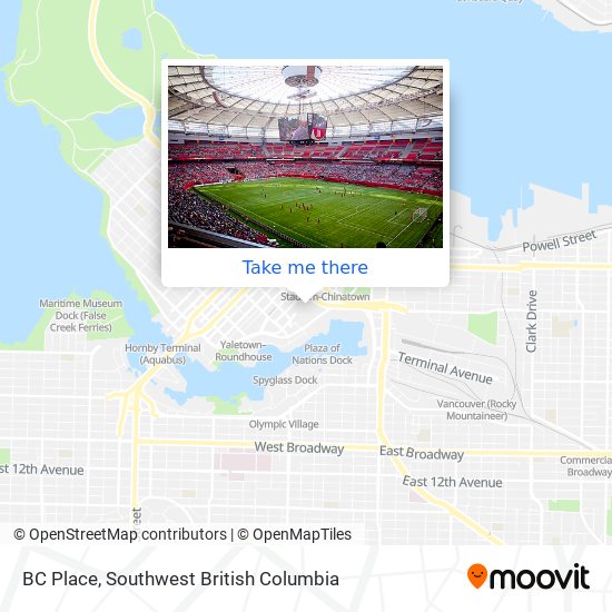 BC Place map