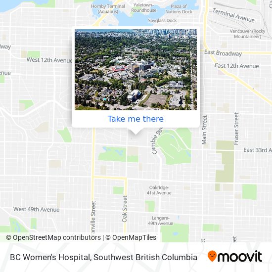 BC Women's Hospital map