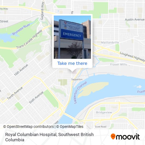 Royal Columbian Hospital map