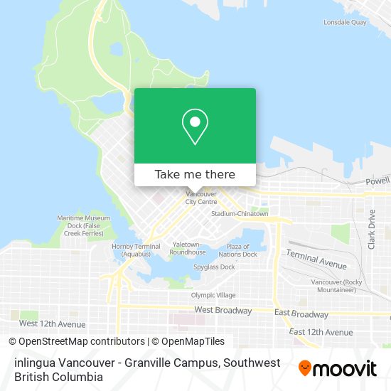inlingua Vancouver - Granville Campus map
