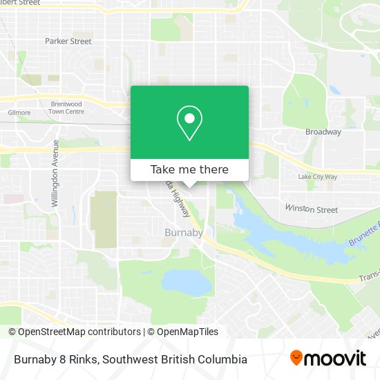 Burnaby 8 Rinks map