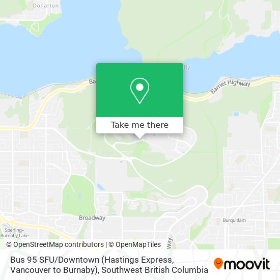 Bus 95 SFU / Downtown (Hastings Express, Vancouver to Burnaby) plan