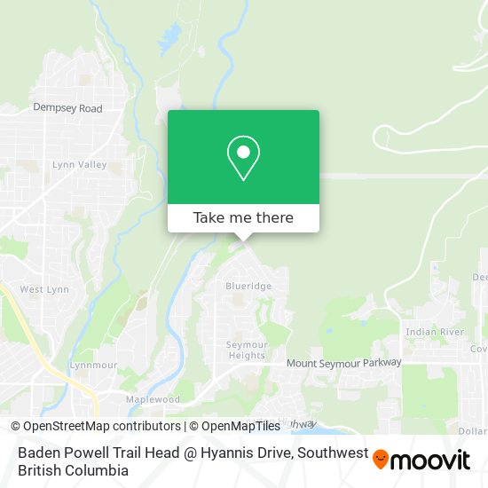 Baden Powell Trail Head @ Hyannis Drive map