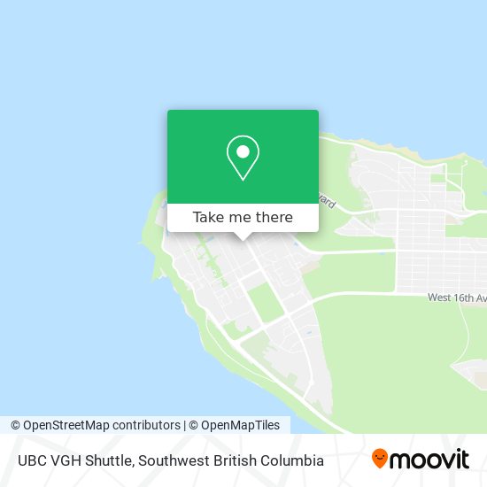 UBC VGH Shuttle map