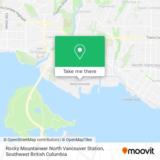 Rocky Mountaineer North Vancouver Station map