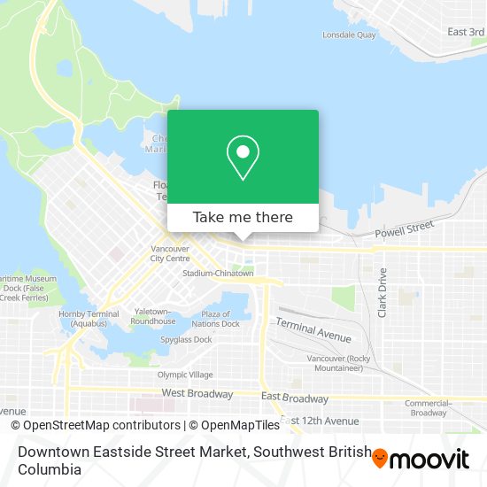 Downtown Eastside Street Market map