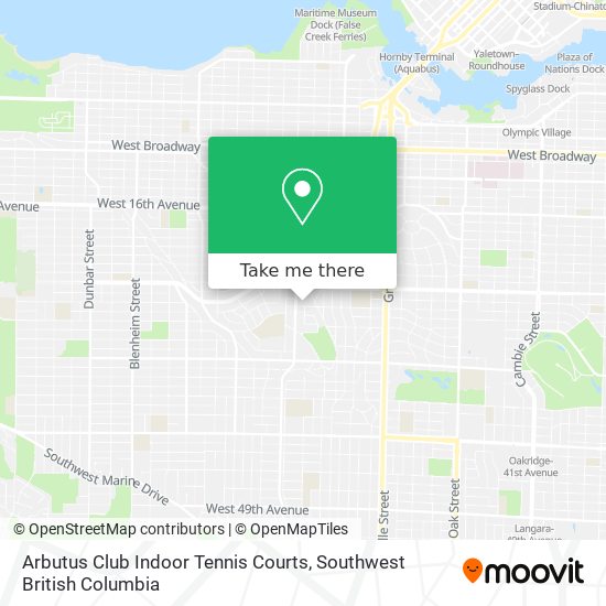 Arbutus Club Indoor Tennis Courts map