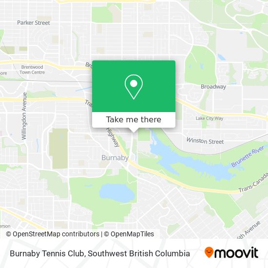 Burnaby Tennis Club map