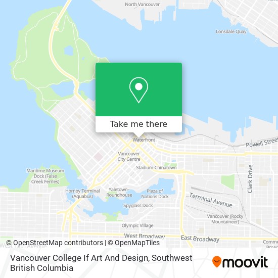 Vancouver College If Art And Design map